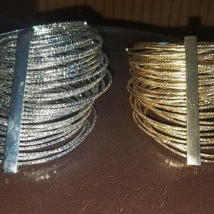 Set of Gold & Silver Bangle Bracelets- Charming Charlies